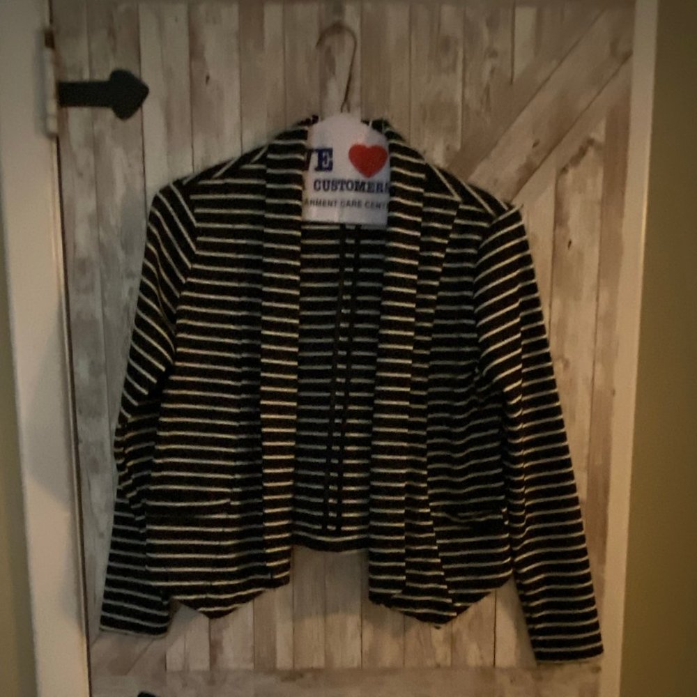 Attention Black and White Waist Length Jacket